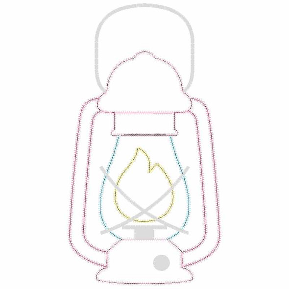 Lantern Satin and Zigzag Applique Embroidery Design