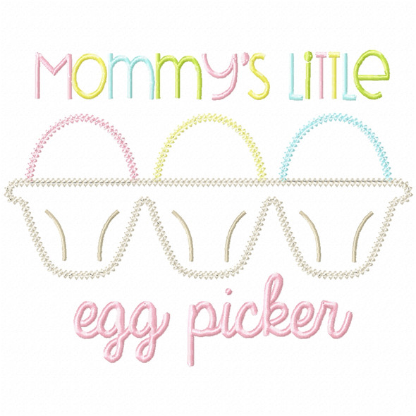 Little Egg Picker Vintage and Chain Stitch Machine Embroidery Design
