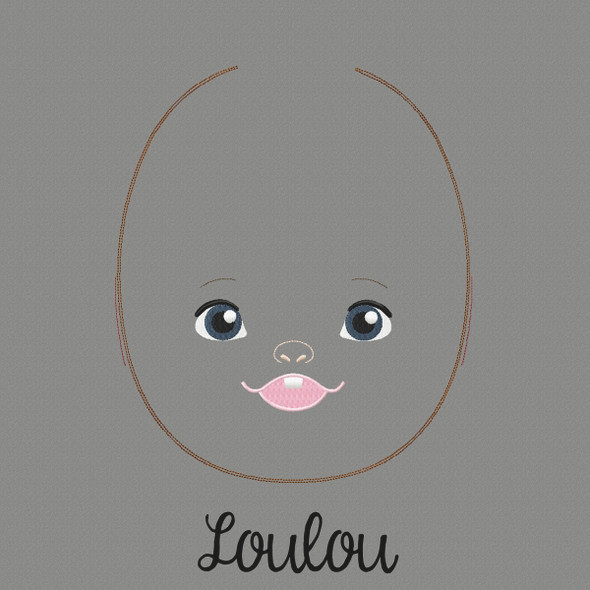 Lou Lou Doll Faces Addon Machine Embroidery Design