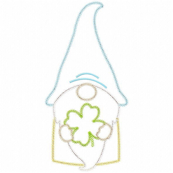Lucky Gnome Vintage and Chain Stitch Embroidery Design
