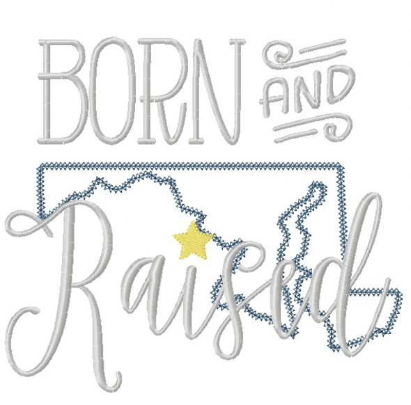 Maryland Born and Raised Vintage and Blanket Stitch Applique Machine Embroidery Design