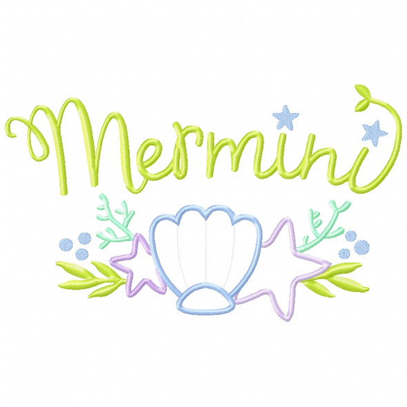 Mer-Mini Satin and Zigzag Applique Machine Embroidery Design