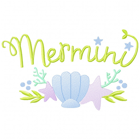 Mer-Mini Sketch Applique Machine Embroidery Design