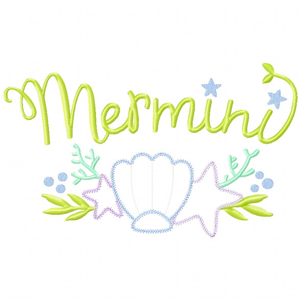 Mer-Mini Chain and Vintage Applique Machine Embroidery Design