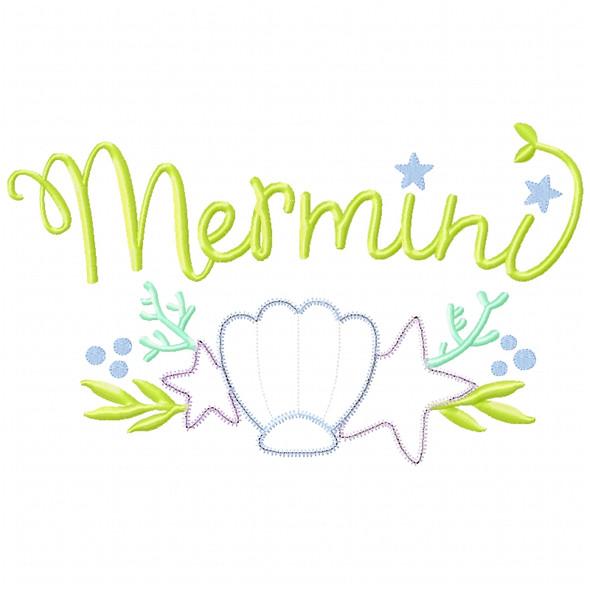 Mer-Mini Satin and Zigzag Applique Embroidery Design