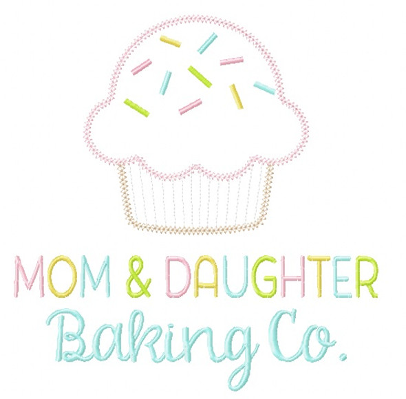 Mom and Daughter Baking Co. Vintage and Chain Stitch Applique Machine Embroidery Design