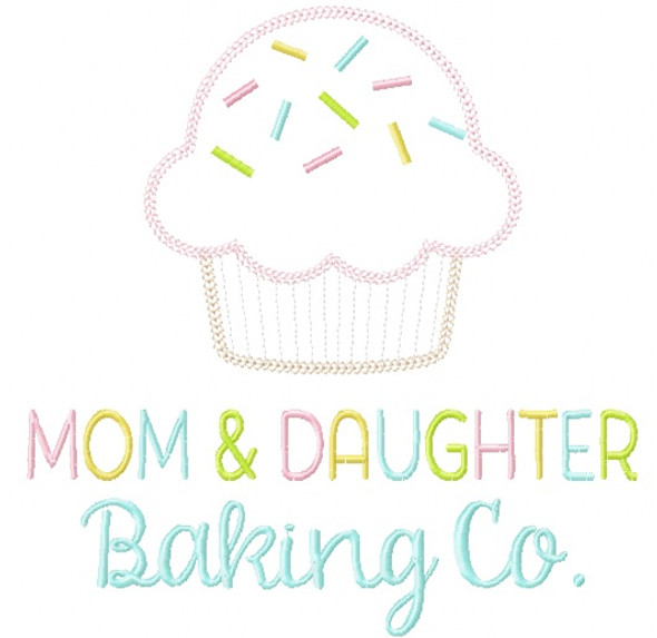 Mom and Daughter Baking Co. Vintage and Chain Stitch Applique Embroidery Design