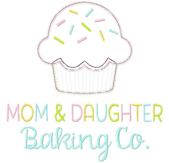 Mom and Daughter Baking Co. Satin and Zigzag Stitch Applique