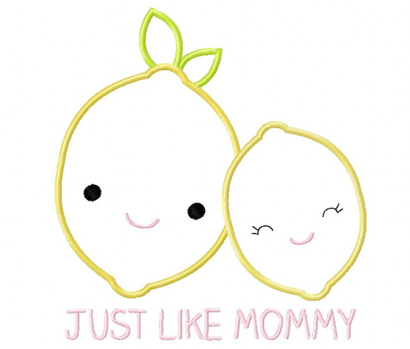 Like Mommy Lemons Satin and Zig Zag Applique Machine Embroidery Design