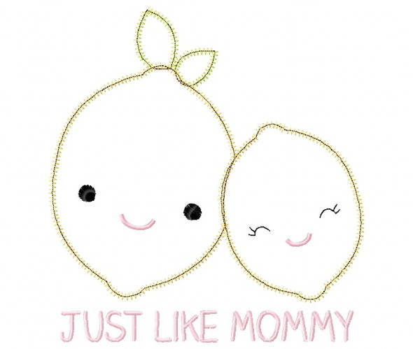 Like Mommy Lemons Satin and Zig Zag Applique Embroidery Design