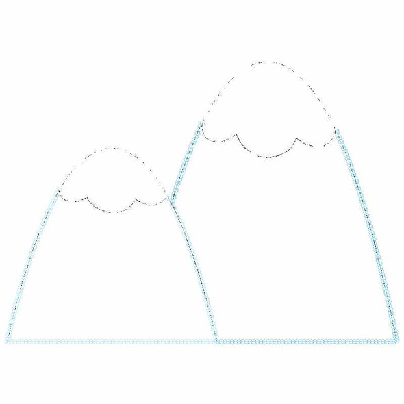 Mountains Chain and Vintage Applique Embroidery Design