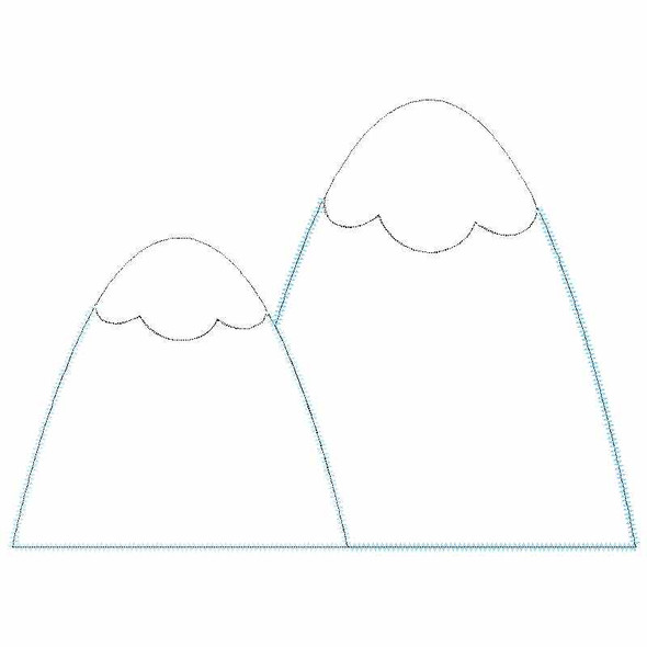 Mountains Satin and Zigzag Applique Embroidery Design