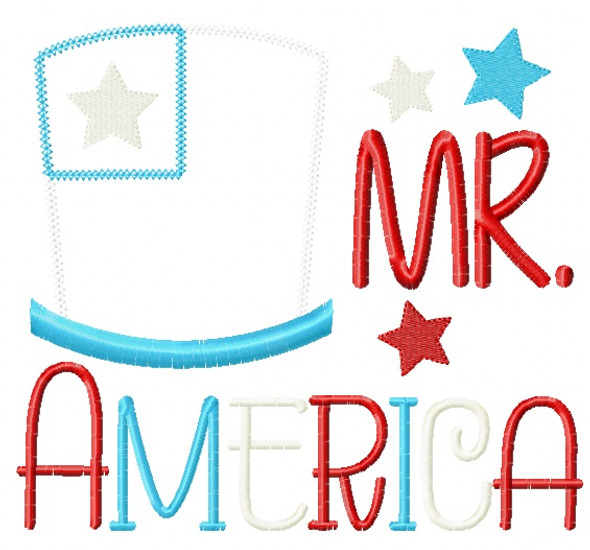 Mr America Blanket and Vintage Applique Machine Embroidery Design