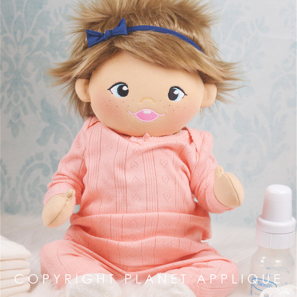 In the Hoop Baby Doll Juno Machine Embroidery Design Instant Download