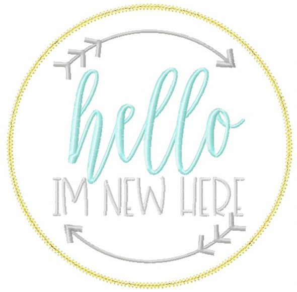 Hello Im New Vintage and Blanket Stitch Applique Machine Embroidery Design