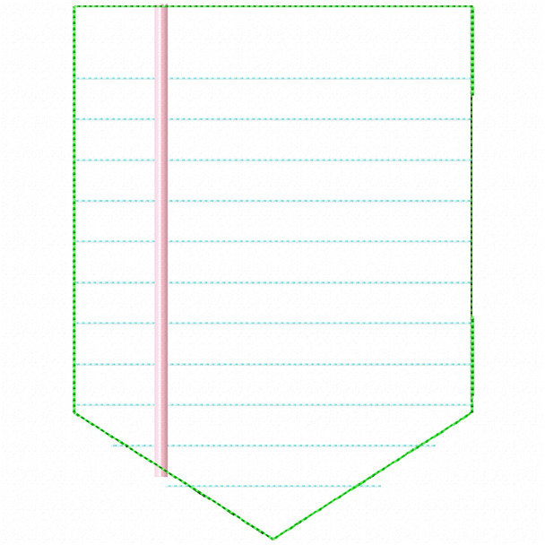 Back to School Notebook Paper Pocket Embellishment