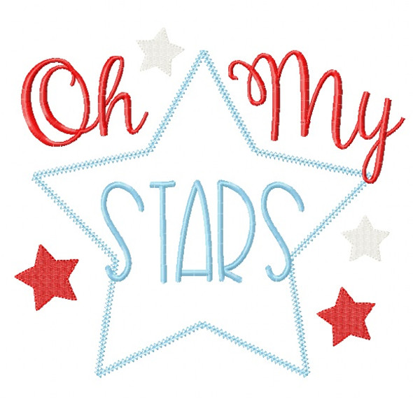 Oh My Stars Chain and Vintage Applique Machine Embroidery Design
