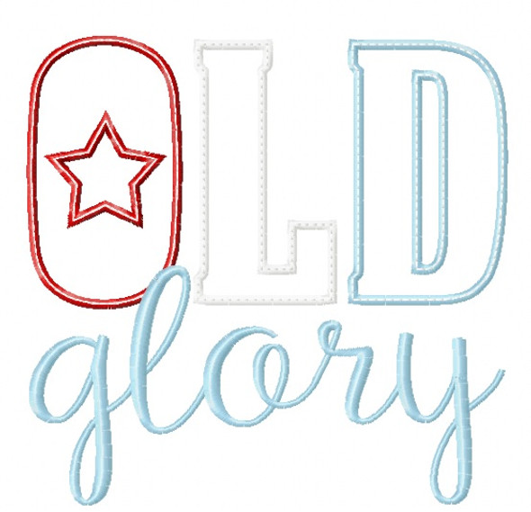 Old Glory Satin and Zigzag Applique Machine Embroidery Design