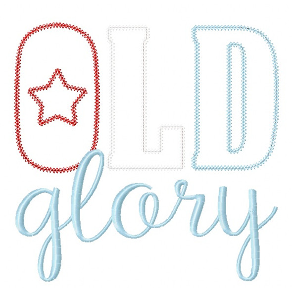 Old Glory Blanket and Vintage Applique Machine Embroidery Design