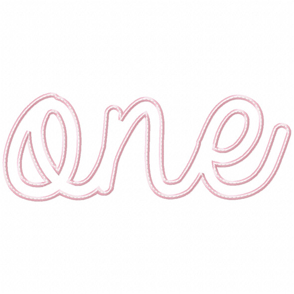 Cursive Numbers 1 through 5 Satin and Zigzag Applique   Embroidery Design