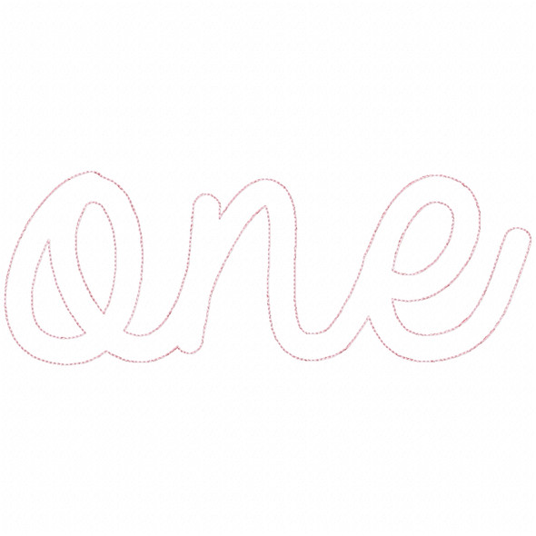 Cursive Numbers 1 through 5 Simple Stitch and Sketch Fill Applique Embroidery Design