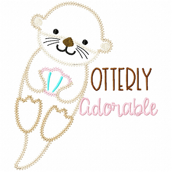 Otterly Adorable Vintage and Chain Applique Embroidery Design