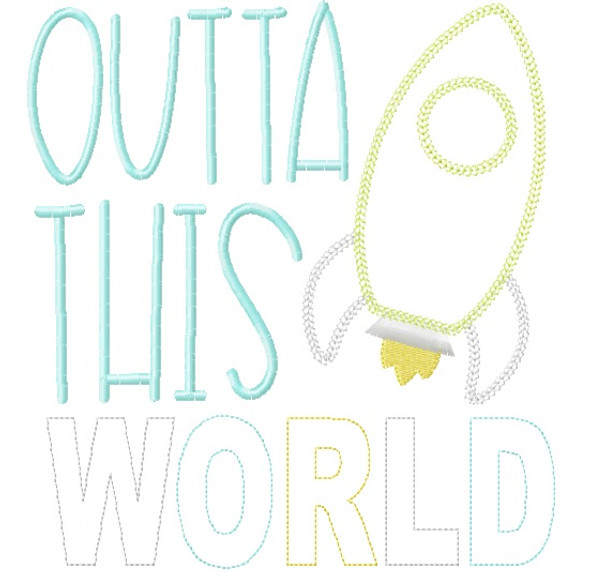 Outta This World Vintage and Chain Stitch Applique Machine Embroidery Design