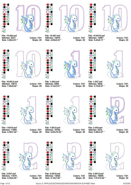 Train Your Dragon Machine Embroidery Design Font Alphabet for Birthdays