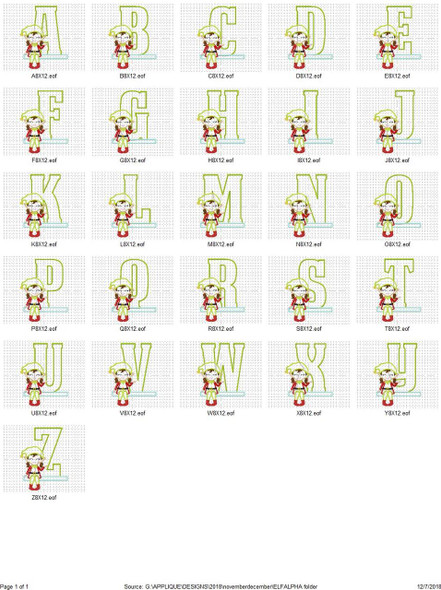 Girl Elf Applique Alphabet Embroidery Design Font