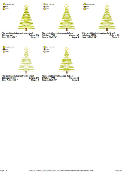 Scribble Christmas Tree  Embroidery Design