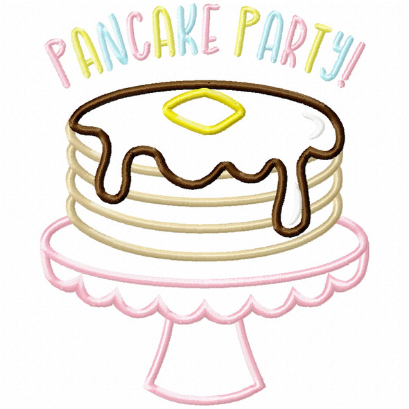 Pancake Party Satin and Zig Zag Machine Embroidery Design
