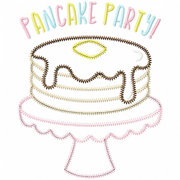 Pancake Party Satin and Zig Zag Embroidery Design