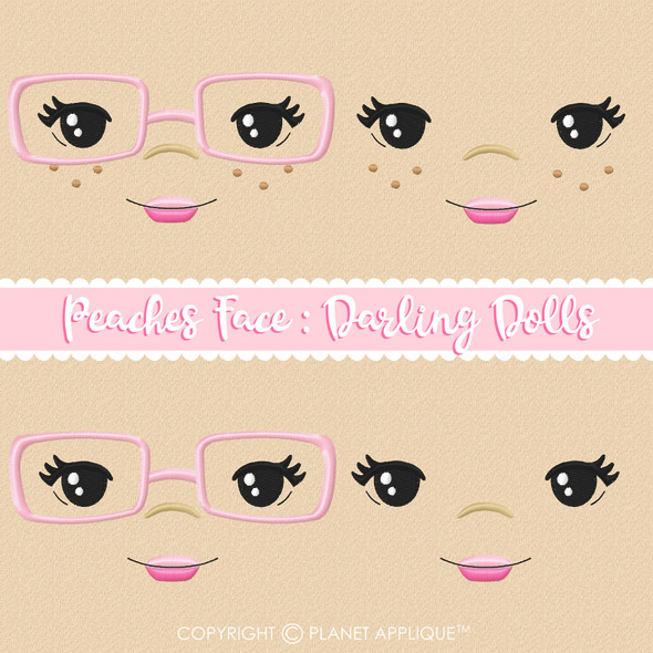 Peaches Face Styles For Darling Dolls Machine Embroidery Design