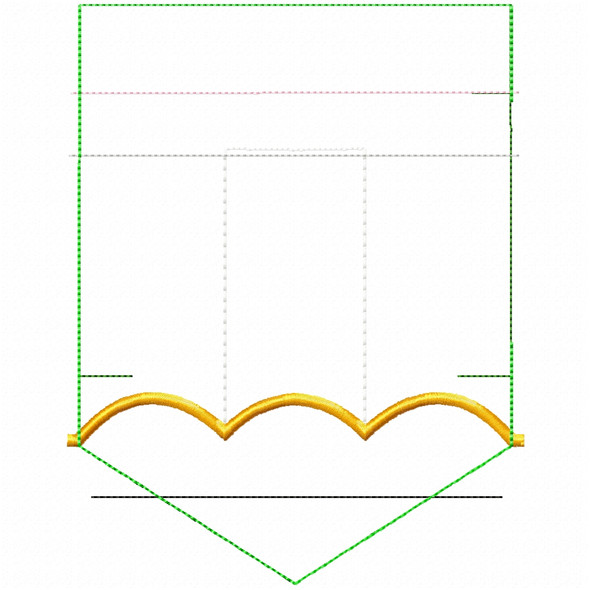Back to School Pencil Pocket Embellishment Machine Embroidery Design