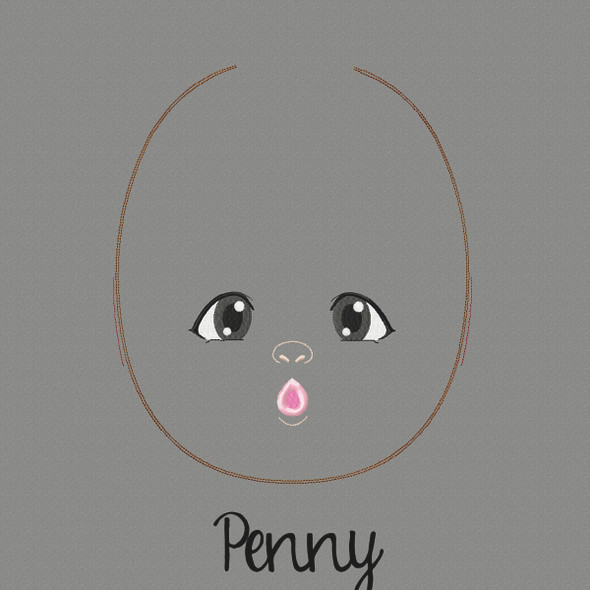 Penny Doll Faces Addon Machine Embroidery Design