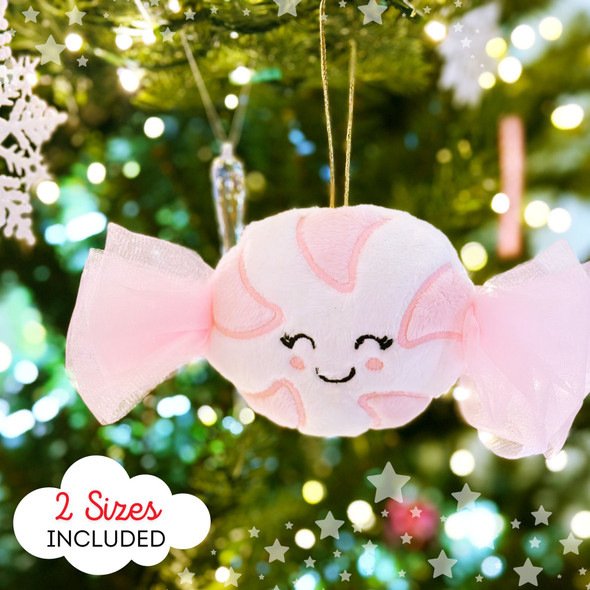 In the Hoop Peppermint Candy Ornament Machine Embroidery Design
