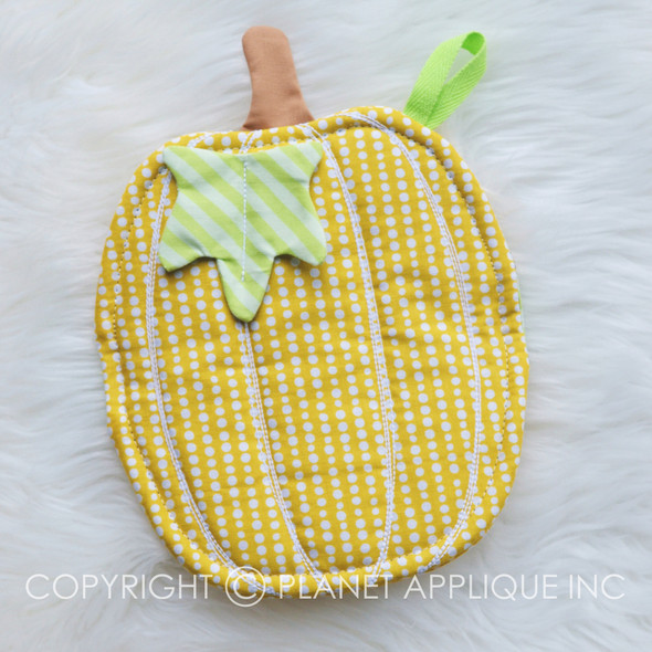 In the Hoop Pumpkin Potholder and Mug Rug Machine Embroidery Design