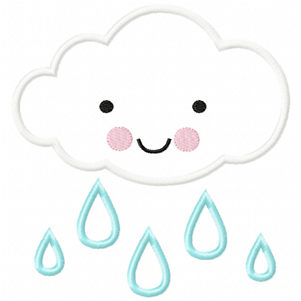 Raincloud Satin and ZigZag Stitch Machine Embroidery Design