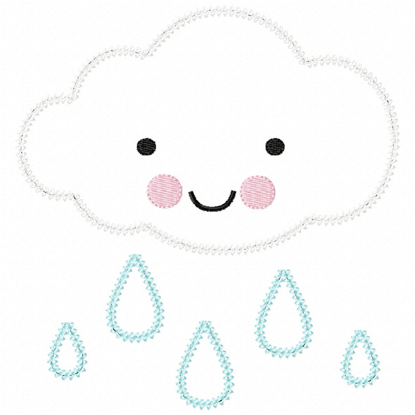 Raincloud Vintage and Chain Stitch Machine Embroidery Design