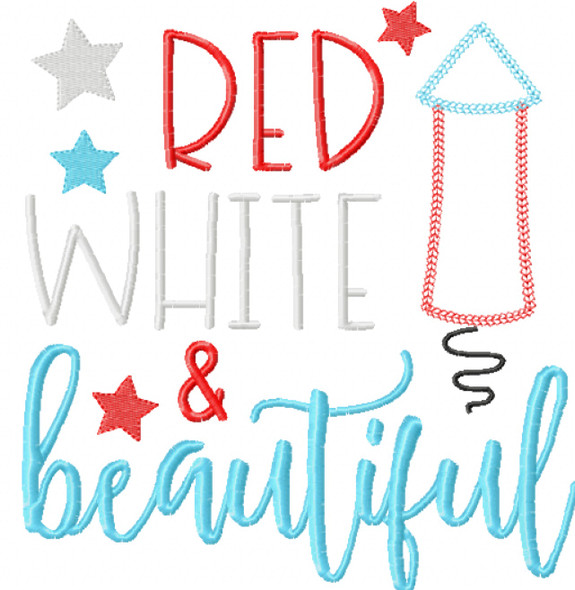 Red White and Beautiful Chain and Vintage Applique