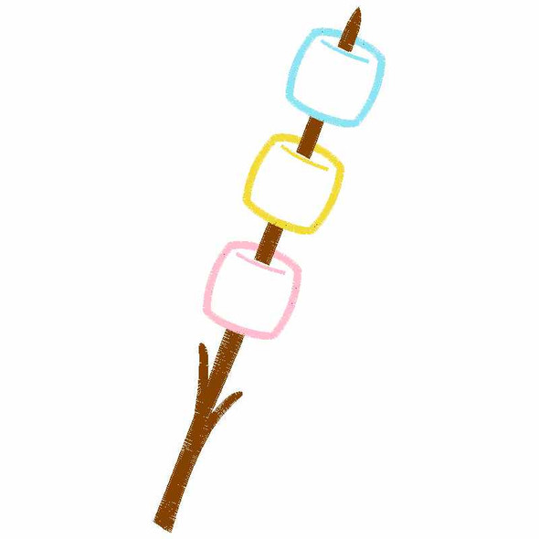 Two Smores Satin and Zigzag Applique Embroidery Design