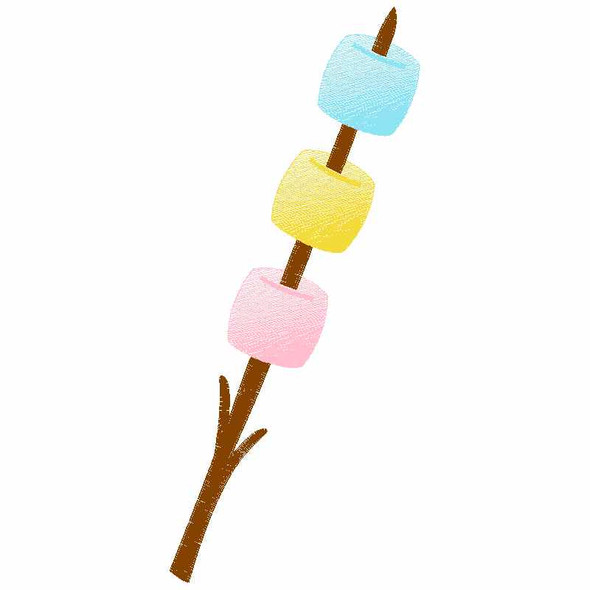 Roasted Marshmellows Sketch Applique Embroidery Design