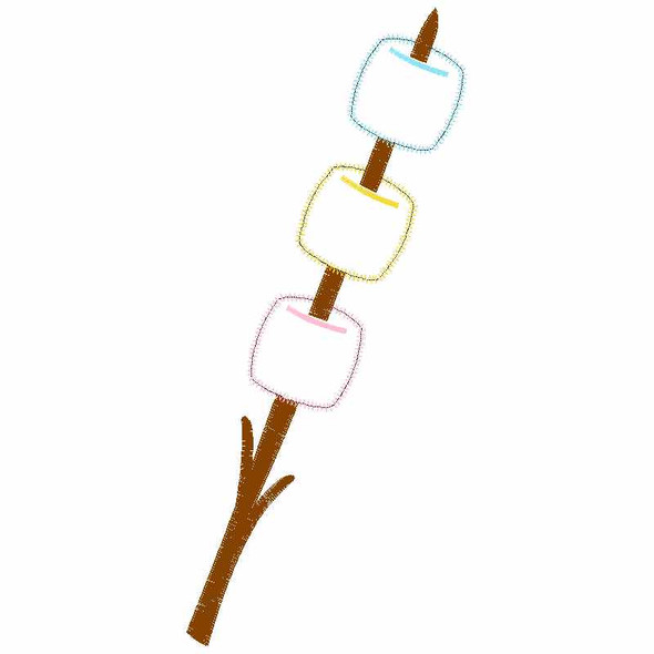 Two Smores Satin and Zigzag Applique Embroidery Design