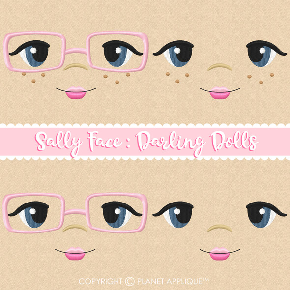 Sally Face Styles For Darling Dolls Machine Embroidery Design