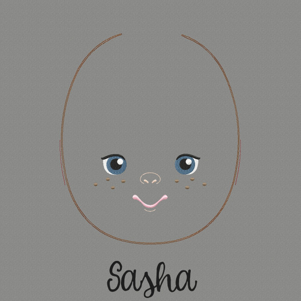 Sasha Doll Faces Addon Machine Embroidery Design