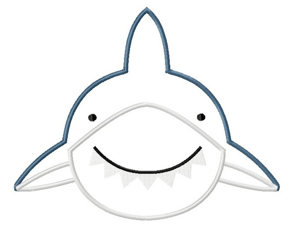 Shark 2 Satin and Zig Zag Applique Machine Embroidery Design