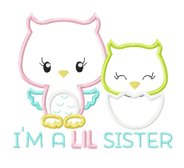 Sibling Owls Applique  Embroidery Design