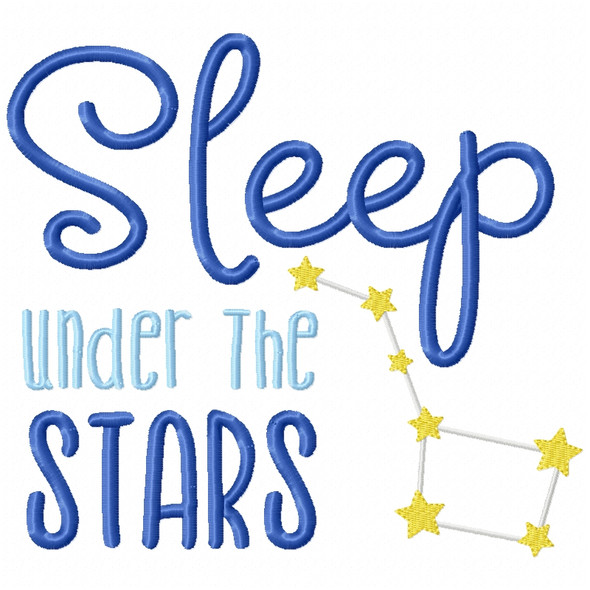 Sleep Under the Stars Filled Design Machine Embroidery Design
