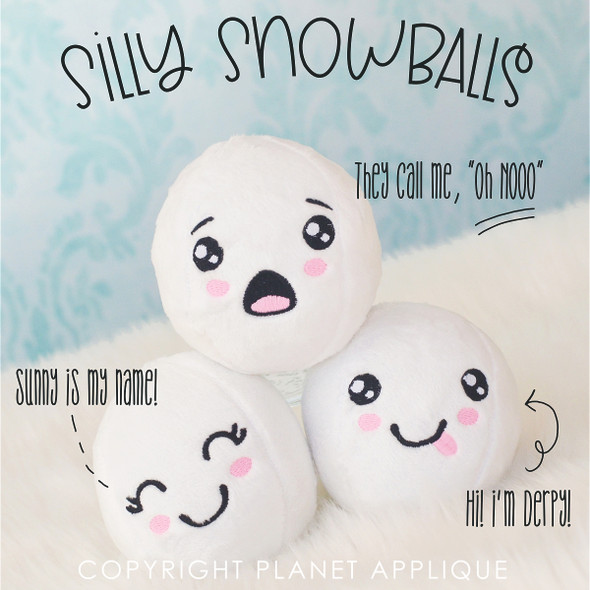 In the Hoop Silly Snowballs Embroidery Design