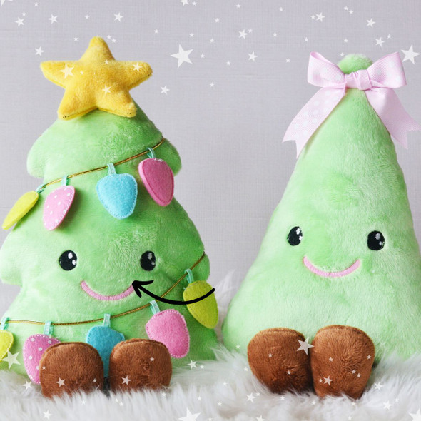 Christmas Tree Plushie Machine Embroidery Design Instant Download